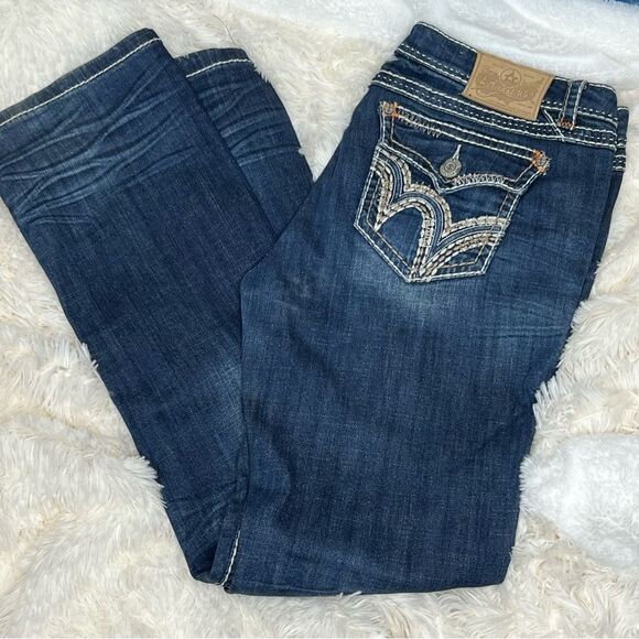 LA Idol Bootcut Dark Wash Denim Jeans Stretch - Picture 1 of 7